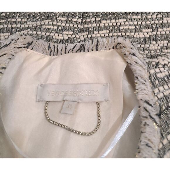 Vanessa Bruno Womens Xsmall Fancy Blazer Jacket Wool Beige Gold 34 - Picture 5 of 6